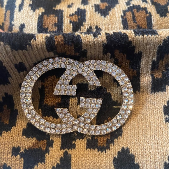 SOLD.                        GG KOREAN Y2K BLING BLING LEOPARD BEANIE - Picture 6 of 8
